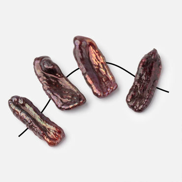 21-23mm Burgundy Side Drilled Biwa Focals Set of 4 pieces (ONLINE ORDER ONLY)