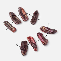 21-23mm Burgundy Side Drilled Biwa Focals Set of 4 pieces (ONLINE ORDER ONLY)