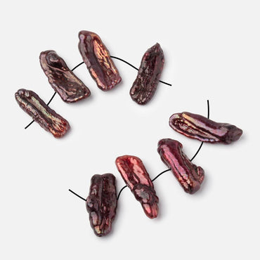 21-23mm Burgundy Side Drilled Biwa Focals Set of 4 pieces (ONLINE ORDER ONLY)