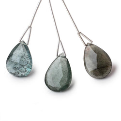 21-24mm Moss Aquamarine Faceted Pear Focal Beads 1 piece (ONLINE ORDER ONLY)