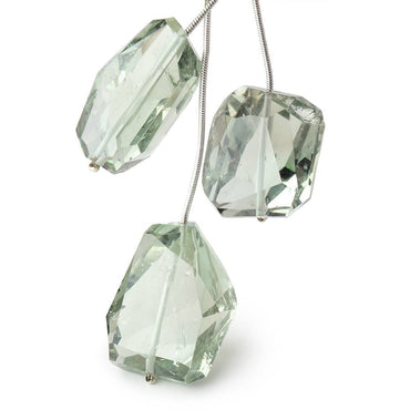 21-29mm Prasiolite Faceted Nugget Focal Beads Set of 3 pieces (ONLINE ORDER ONLY)