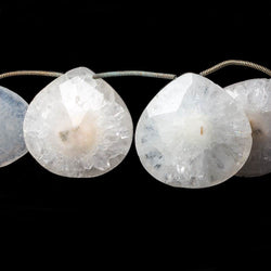 21-29mm Solar Quartz Faceted Heart Briolette Beads 9 inch 9 pieces (ONLINE ORDER ONLY)
