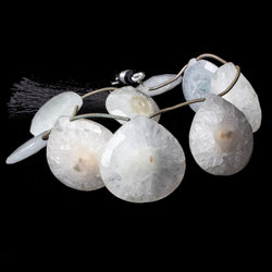 21-29mm Solar Quartz Faceted Heart Briolette Beads 9 inch 9 pieces (ONLINE ORDER ONLY)