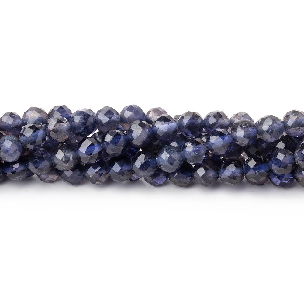 4mm Iolite Micro-faceted round beads 12.5 inch 78 pieces (ONLINE ORDER ONLY)