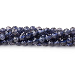 4mm Iolite Micro-faceted round beads 12.5 inch 78 pieces (ONLINE ORDER ONLY)