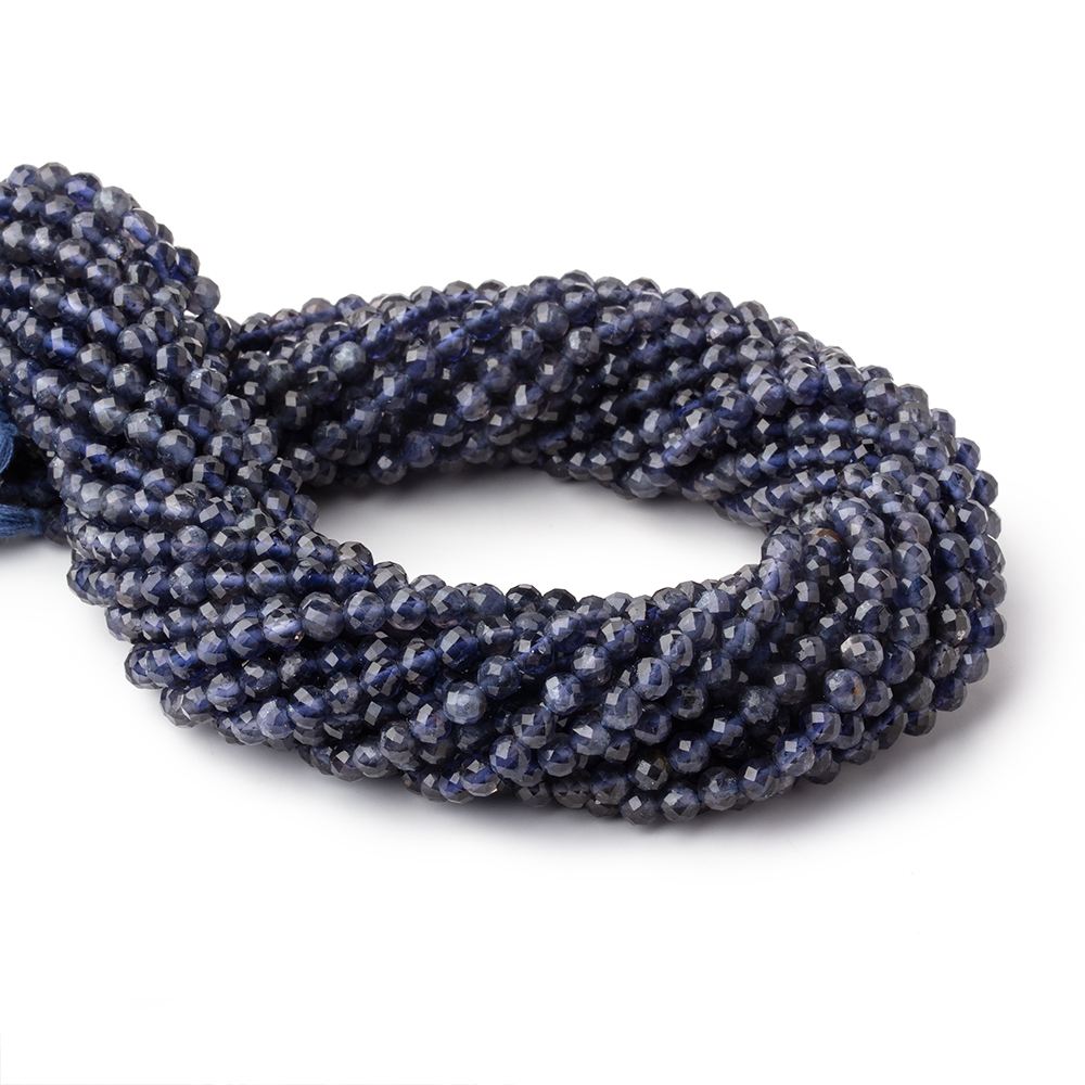 4mm Iolite Micro-faceted round beads 12.5 inch 78 pieces (ONLINE ORDER ONLY)