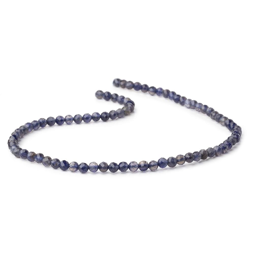 4mm Iolite Micro-faceted round beads 12.5 inch 78 pieces (ONLINE ORDER ONLY)