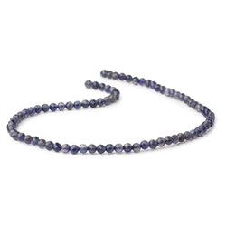 4mm Iolite Micro-faceted round beads 12.5 inch 78 pieces (ONLINE ORDER ONLY)
