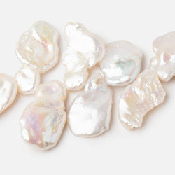 20x17-29x15mm White Top Drill Keshi Freshwater Pearls AA 13.5 inch 40 Beads (ONLINE ORDER ONLY)