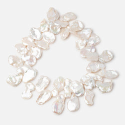 20x17-29x15mm White Top Drill Keshi Freshwater Pearls AA 13.5 inch 40 Beads (ONLINE ORDER ONLY)