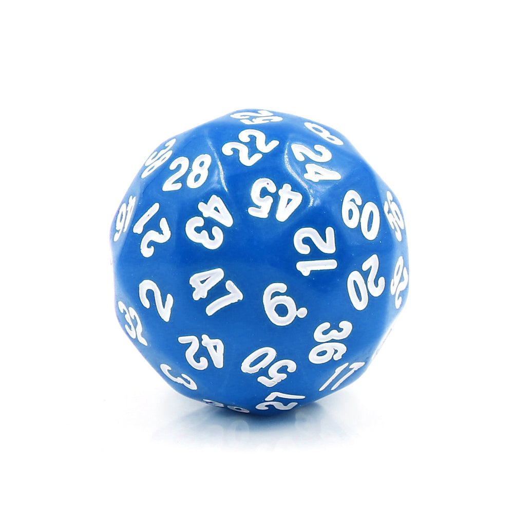 D60-Blue Opaque w/White Numbers RPG DND Dice (Online Only)