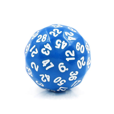 D60-Blue Opaque w/White Numbers RPG DND Dice (Online Only)