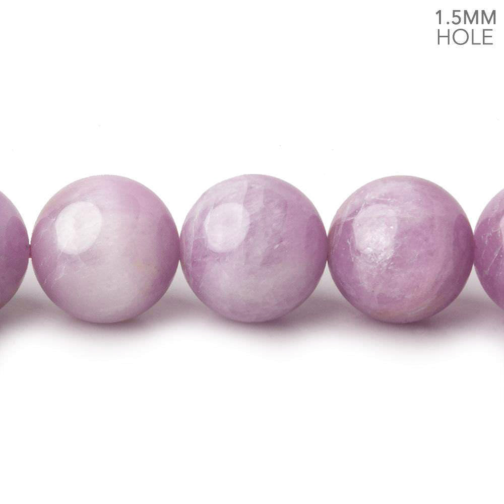 12mm Kunzite plain round beads 16 inch 34 pieces 1.5mm Large Hole AAA (ONLINE ORDER ONLY)