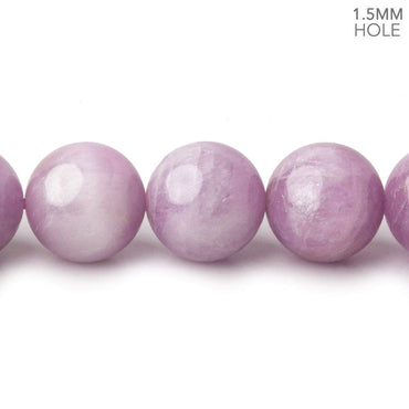 12mm Kunzite plain round beads 16 inch 34 pieces 1.5mm Large Hole AAA (ONLINE ORDER ONLY)