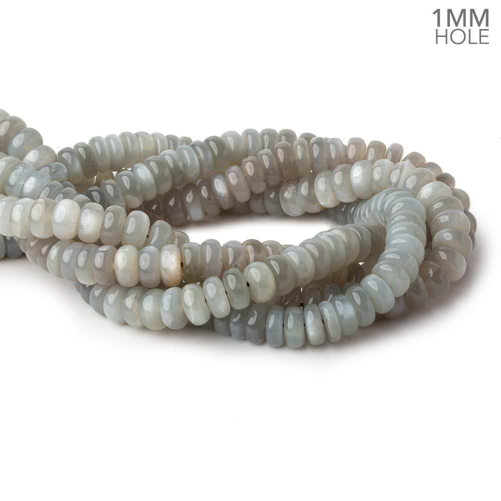 10mm Grey Moonstone plain heishi beads 16 inch 89 pieces 1mm hole AA (ONLINE ORDER ONLY)