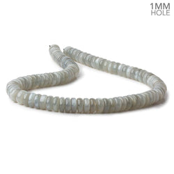 10mm Grey Moonstone plain heishi beads 16 inch 89 pieces 1mm hole AA (ONLINE ORDER ONLY)