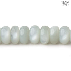 9.5mm Light Grey Moonstone plain rondelle beads 16 inch 76 pieces 1mm hole AA (ONLINE ORDER ONLY)