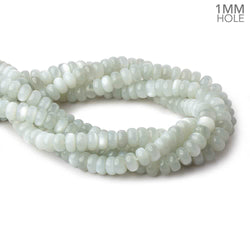 9.5mm Light Grey Moonstone plain rondelle beads 16 inch 76 pieces 1mm hole AA (ONLINE ORDER ONLY)