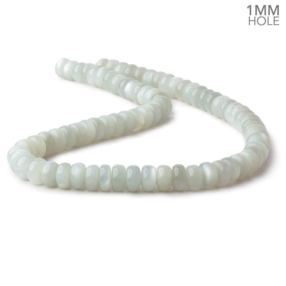 9.5mm Light Grey Moonstone plain rondelle beads 16 inch 76 pieces 1mm hole AA (ONLINE ORDER ONLY)