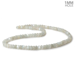 6mm Light Grey Moonstone plain rondelle beads 16 inch 104 pieces 1mm hole AA (ONLINE ORDER ONLY)