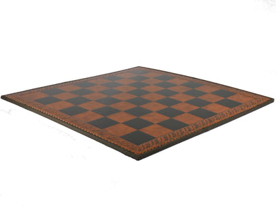 Chess Board - 23" Brown & Black Faux Leather Board 2.25" Squares. (ONLINE ORDER ONLY)