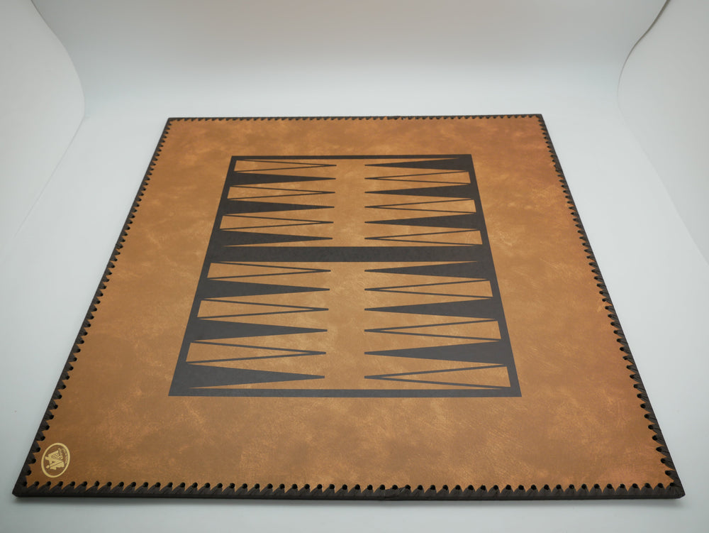 Chess Board - 23" Brown & Black Faux Leather Board 2.25" Squares. (ONLINE ORDER ONLY)