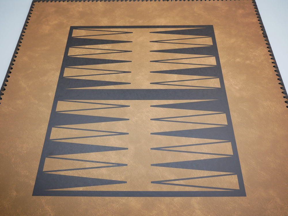 Chess Board - 23" Brown & Black Faux Leather Board 2.25" Squares. (ONLINE ORDER ONLY)