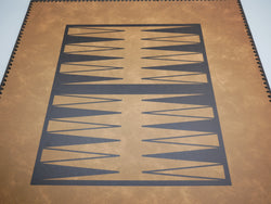 Chess Board - 23" Brown & Black Faux Leather Board 2.25" Squares. (ONLINE ORDER ONLY)