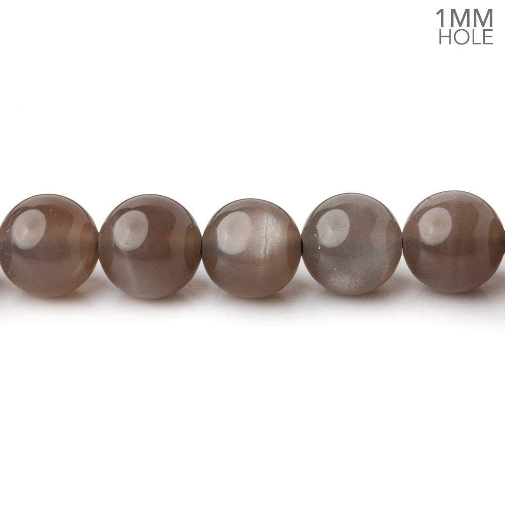 8mm Chocolate Brown Moonstone plain round beads 16 inch 51 pieces 1mm hole AAA (ONLINE ORDER ONLY)