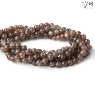 8mm Chocolate Brown Moonstone plain round beads 16 inch 51 pieces 1mm hole AAA (ONLINE ORDER ONLY)