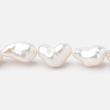 11x7-17x10mm White Straight Drilled Keshi Freshwater Pearls 16 inch 25 pieces (ONLINE ORDER ONLY)