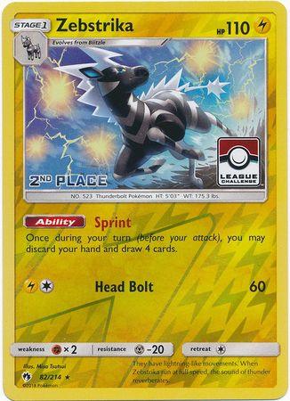 Zebstrika (82/214) (League Promo 2nd Place) [Sun & Moon: Lost Thunder] (Online Only)