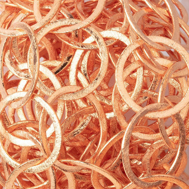 21mm and 23x21mm Copper Brushed Round & Oval Link Chain (ONLINE ORDER ONLY)
