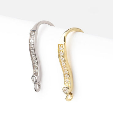 21mm Cubic Zirconia Ear Wire Set of 2 pieces (ONLINE ORDER ONLY)