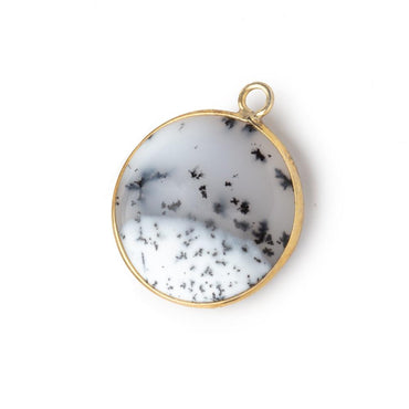 21mm Vermeil Bezel Dendritic Opal Plain Coin Pendant 1 piece (ONLINE ORDER ONLY)