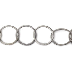 21mm&23x21mm Black Gold Plated Brushed Round &Oval Link Chain by the foot (ONLINE ORDER ONLY)