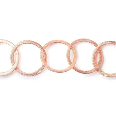 21mm & 23x21mm Rose Gold Plated Brushed Round and Oval Link Chain (ONLINE ORDER ONLY)