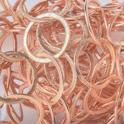 21mm & 23x21mm Rose Gold Plated Brushed Round and Oval Link Chain (ONLINE ORDER ONLY)