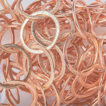 21mm & 23x21mm Rose Gold Plated Brushed Round and Oval Link Chain (ONLINE ORDER ONLY)