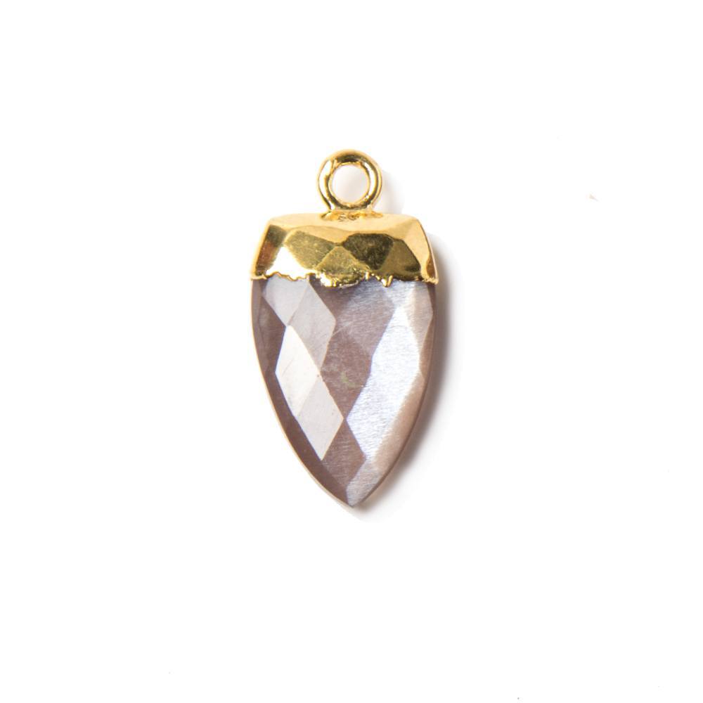 21x10mm Gold Leafed Chocolate Brown Moonstone Point Pendant 1 piece (ONLINE ORDER ONLY)