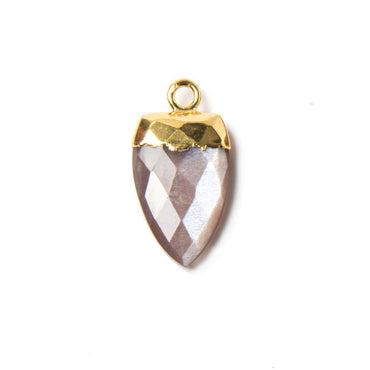 21x10mm Gold Leafed Chocolate Brown Moonstone Point Pendant 1 piece (ONLINE ORDER ONLY)