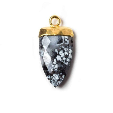 21x10mm Gold Leafed Dendritic Opal faceted Point Pendant 1 Piece (ONLINE ORDER ONLY)