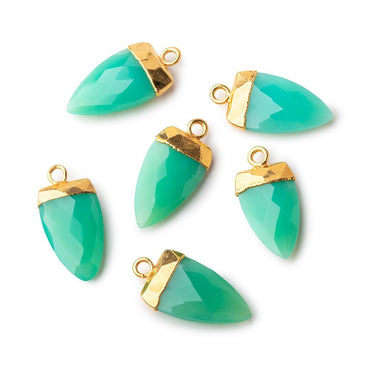 21x10mm Gold Leafed Green Onyx Point Pendant 1 piece (ONLINE ORDER ONLY)