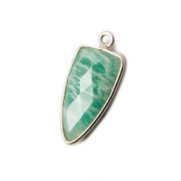 21x10mm Silver .925 Bezel Amazonite Point Pendant 1 piece (ONLINE ORDER ONLY)