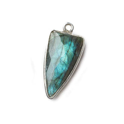 21x10mm Silver .925 Bezel Labradorite Point Pendant 1 piece (ONLINE ORDER ONLY)