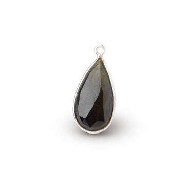 21x10mm Silver Bezel Green Tourmaline Faceted Pear Pendant 1 Piece (ONLINE ORDER ONLY)
