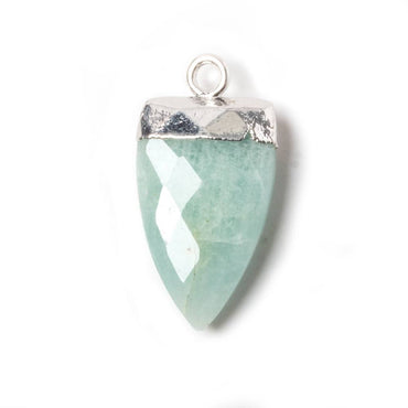 21x10mm Silver Leafed Amazonite faceted Point Pendant 1 piece (ONLINE ORDER ONLY)