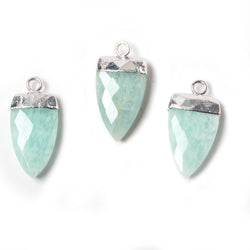 21x10mm Silver Leafed Amazonite faceted Point Pendant 1 piece (ONLINE ORDER ONLY)