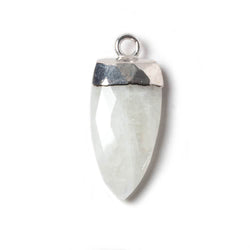 21x10mm Silver Leafed Rainbow Moonstone faceted Point Pendant 1 piece (ONLINE ORDER ONLY)