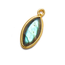 17x10mm Vermeil Bezel Labradorite Marquise Cabochon Pendant 1 piece (ONLINE ORDER ONLY)